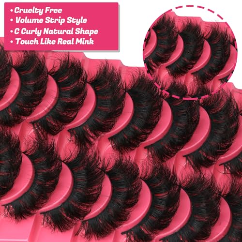 Image 5 of Winifred Eyelashes Mink Lashes Dramatic Full Volume False Eyelashes 6D Faux Mink Eye Lash 18mm Long Lashes Pack 8 Pairs