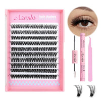 Thumbnail for Image 1 of Default Title for the product Azenlo Natural Lash Clusters Kit Wispy Eyelash Clusters 120 pcs Cluster Eyelash Extensions C Curl Individual Lashes 10-16 mm Mix Length Natural Look (40D KIT 120 Pcs)