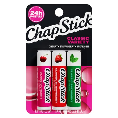 Image 1 of 0.15 Ounce (Pack of 3) for the product ChapStick Classic Variety Flavored Lip Balm Sticks with 24 Moisture, 3-Pack