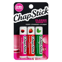 Thumbnail for Image 1 of 0.15 Ounce (Pack of 3) for the product ChapStick Classic Variety Flavored Lip Balm Sticks with 24 Moisture, 3-Pack