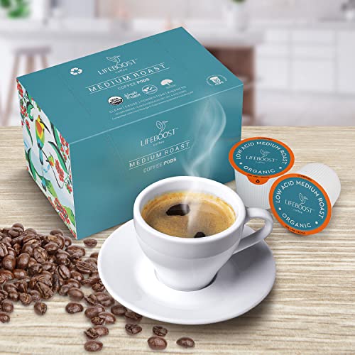 Image 5 of LIFEBOOST Medium Roast Organic Non-GMO Low Acid Coffee K Cups - 10 Count