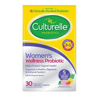Thumbnail for Culturelle Womens Wellness Probiotic Chewable Mixed Fruit Flavor 30 Tablets