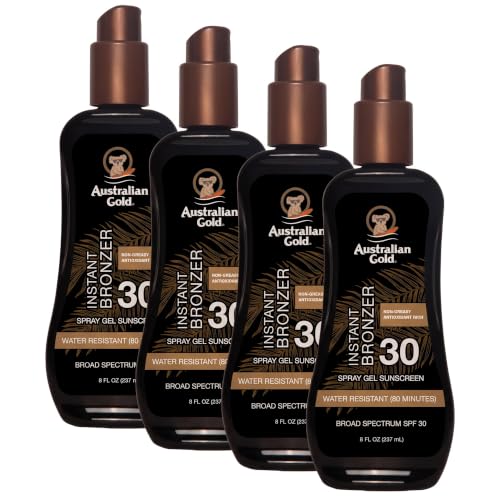 Image 1 of Default Title for the product Australian Gold Spray Gel Sunscreen with Instant Bronzer SPF 30, 8 Ounce Pack of 4
