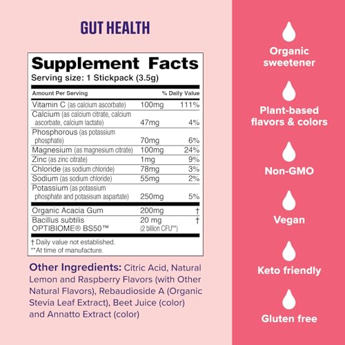 Image 6 of Ultima Replenisher Gut Health Supplement, Raspberry Lemonade, 14 Stickpacks