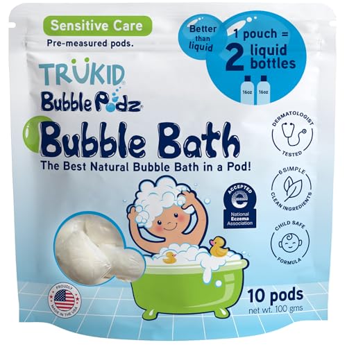 Image 9 of Unscented / 10 Count (Pack of 1) for the product TruKid Bubble Podz Bubble Bath for Kids, Toddlers, & Babies