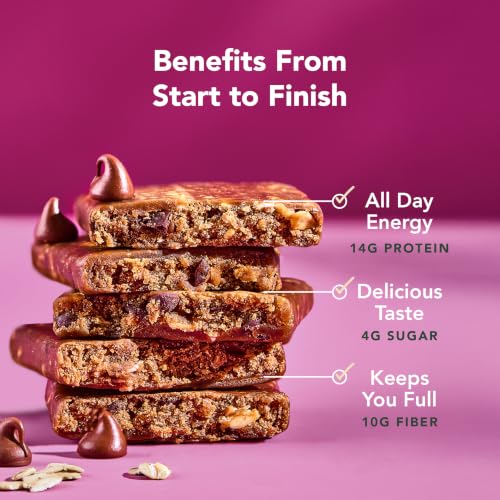 Image 4 of ALOHA Organic Plant Based Protein Bars - Oatmeal Chocolate Chip - 12 Count, 1.9oz Bars