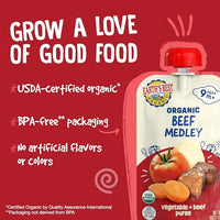Thumbnail for Image 6 of Earth's Best Organic Baby Food Pouches, 9+ Months, Beef Medley, 4 Ounce, Pack of 12