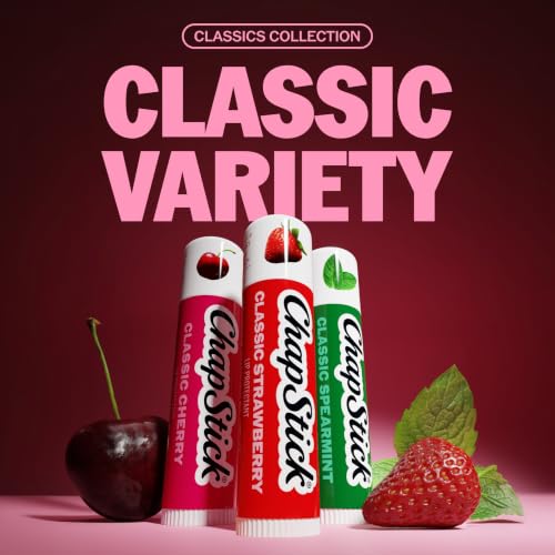 Image 2 of ChapStick Classic Variety Flavored Lip Balm Sticks with 24 Moisture, 3-Pack