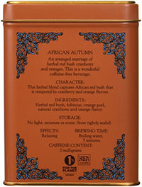 Thumbnail for Image 5 of Harney & Sons African Autumn Rooibos Tea, HT Line, 20 sachet tin (Pack of 2)