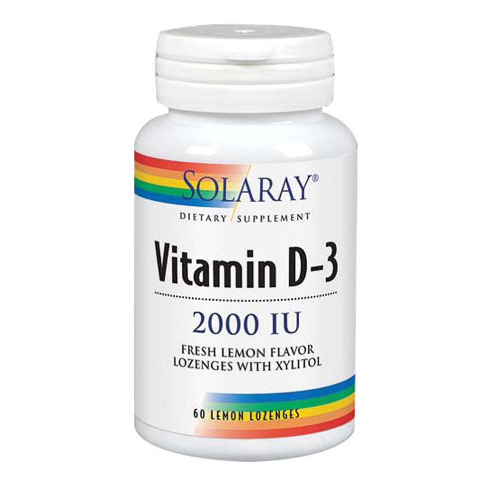 Solaray Vitamin D-3 2,000 IU Lemon 60 Lozenges