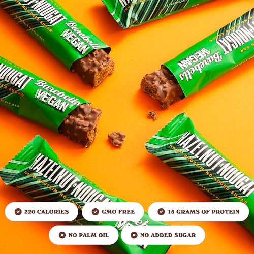 Image 3 of BAREBELLS Vegan Protein Bars Hazelnut & Nougat - 12 Count, 1.9oz Bars