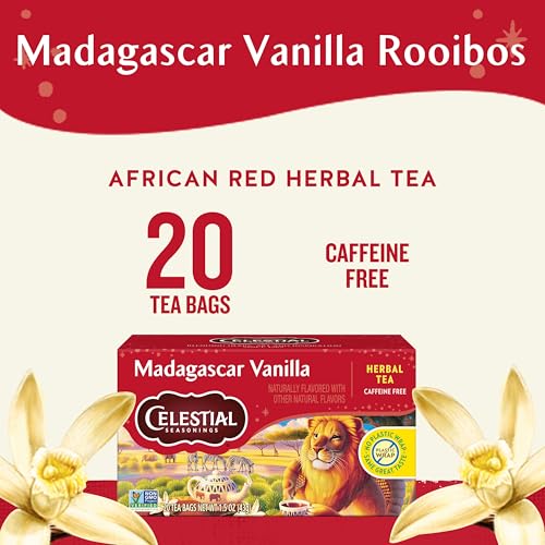 Image 2 of Celestial Seasonings Rooibos Madagascar Vanilla Herbal Tea, Caffeine Free, 20 Tea Bags Box (Pack of 6)