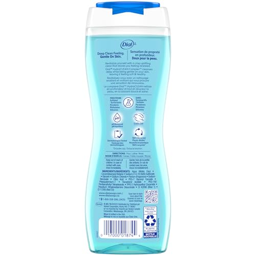 Image 6 of Dial Body Wash, Spring Water, Hydraclean Complex, 16 fl oz, 4 count