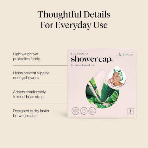 Image 10 of Kitsch Luxury Satin-Lined Flexi Shower Cap for Women