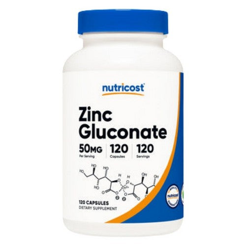Nutricost Zinc Gluconate Capsules 50 Mg 120 Count