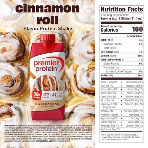 Image 5 of Premier Protein 30g High Protein Shake, Cinnamon Roll, 12 Pack