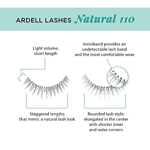Image 4 of Ardell Natural 110 Lashes, Wispy False Eyelashes, Black, 4 Pack