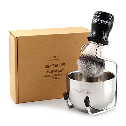 Image 2 of Resin-Synthetic Bristles for the product Anbbas Shaving Brush Set for Men