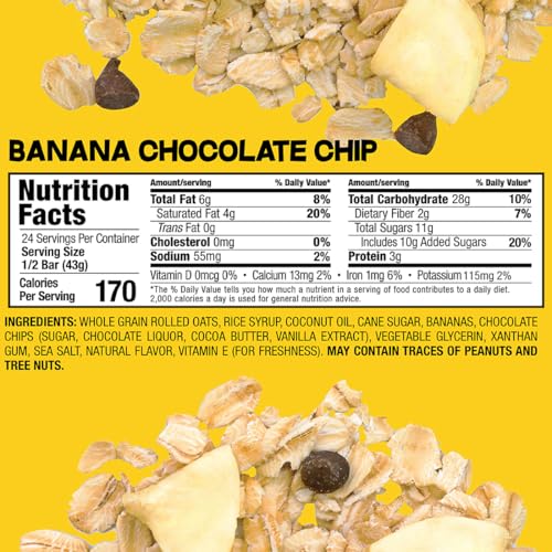 Image 2 of Bobo's Soft Baked Oatmeal Bars, Banana Chocolate Chip, 3oz (12 ct)