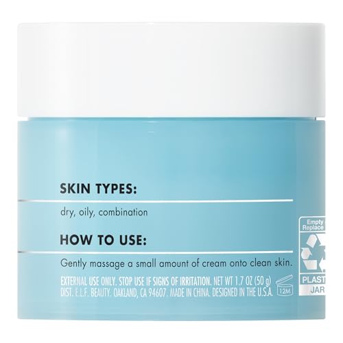Image 5 of e.l.f. SKIN Holy Hydration! Face Cream with Hyaluronic Acid, Fragrance Free, Niacinamide & Peptides, Nourishing Moisturizer, Vegan & Cruelty-Free