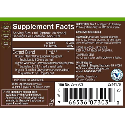 Image 3 of plnt Organic Black Walnut & Wormwood Liquid, Herbal Formula, 2 Fl Oz