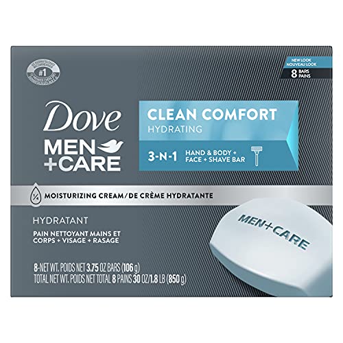 Image 1 of Default Title for the product DOVE MEN + CARE Body and Face Bar, Clean Comfort Hydrating, 8 Bars, 3.75 oz