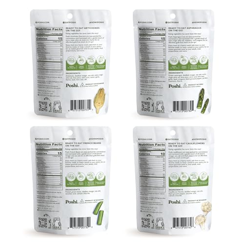 Image 2 of Poshi Marinated Veggie Snack Variety Pack, 4 Veggie Varieties, 12 Pouches