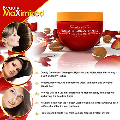 Image 6 of Arvazallia Hydrating Argan Oil Hair Mask & Deep Conditioner For Dry Hair 8.45 oz Jar