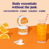 Thumbnail for Image 2 of Ultima Replenisher Electrolyte Powder Drink Mix Bundle ? Sugar Free ? Orange, 30 Serving Canister and 20 Stickpacks ? 6 Electrolytes and Minerals ? Keto Friendly, Vegan, Non-GMO