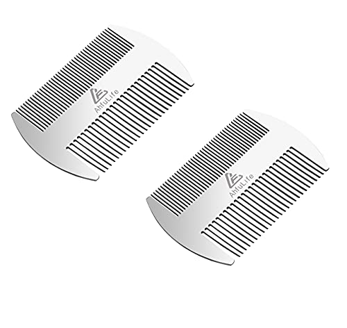 Image 4 of Stainless Steel Comb - Silver (2pcs) for the product AhfuLife Metal Hair&Beard Comb