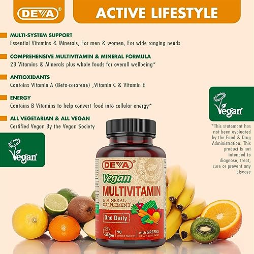 Image 8 of DEVA Vegan Multivitamin & Mineral Supplement with Iron 2-Pack, 90 Coated Tablets Each