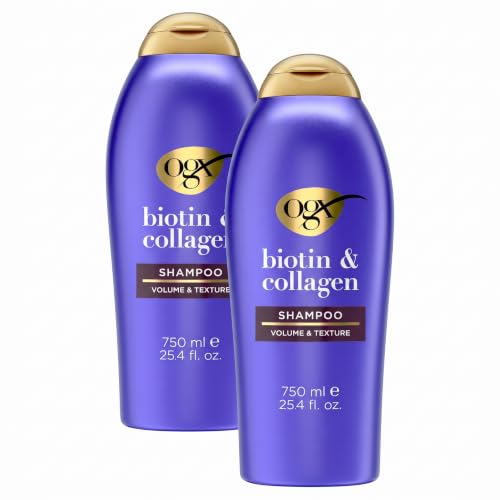 Image 3 of 25.4 Fl Oz (Pack of 2) for the product OGX Thick & Full + Biotin & Collagen Volumizing Shampoo, 25.4 fl. oz