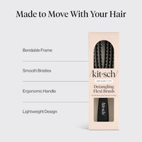 Thumbnail for Image 3 of Kitsch Flexi Flow Detangler Brush, Hair Brushes For Women - Black