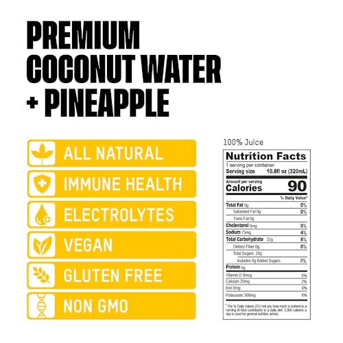Image 2 of ONCE UPON A COCONUT Premium Pineapple Coconut Water - 10.8 Fl Oz (Pack of 12)