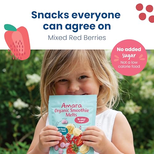 Image 3 of Amara Smoothie Melts - Mixed Red Berries - Baby Snacks Made With Fruits and Vegetables - Healthy Toddler Snacks For Your Kids Lunch Box - Organic Plant Based Yogurt Melts - 6 Resealable Bags