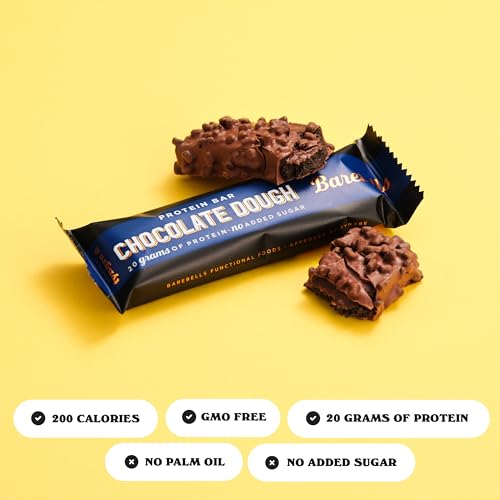 Image 3 of BAREBELLS Barebells Protein Bars Chocolate Dough - 12 Count, 20g High Protein Treats - Chocolate Nutrition Bar with 1g Total Sugars - On-The-Go Breakfast or Post-Workout Snack (Pack of 2)