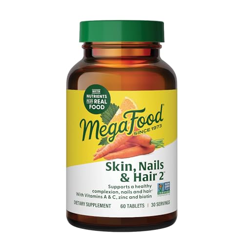 Image 2 of 60 for the product MegaFood Skin, Nails & Hair 2, with Biotin, Vitamin A, C & Zinc, 90 Tablets