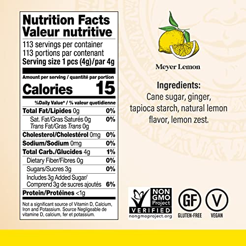 Image 2 of Chimes Meyer Lemon Ginger Chews Candy, 1-Pound Bag