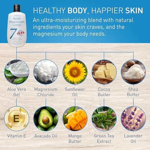 Image 3 of Seven Minerals Magnesium Lotion for Sleep, Soothing Relief & Relaxation - 8 fl oz