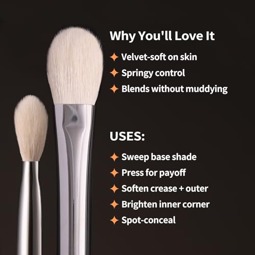 Image 3 of ALBEAUT Eyeshadow Brush, Eye Makeup Brush Even Eyeshadow Applicators Soft Natural Hair Bristles for Flawless Smudge, Multi-task for spot conealing & highlighting (194 Multi-Eye)