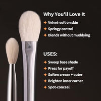 Thumbnail for Image 3 of ALBEAUT Eyeshadow Brush, Eye Makeup Brush Even Eyeshadow Applicators Soft Natural Hair Bristles for Flawless Smudge, Multi-task for spot conealing & highlighting (194 Multi-Eye)
