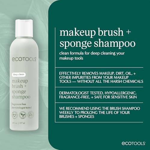 Image 2 of EcoTools Makeup Blender Duo + Brush & Sponge Shampoo Cleaner, Makeup Kit