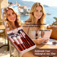 Thumbnail for Image 7 of BS-MALL Makeup Brushes Foundation Powder Concealers Eye Shadows Makeup Set with LED Light Mirror 14 Pcs