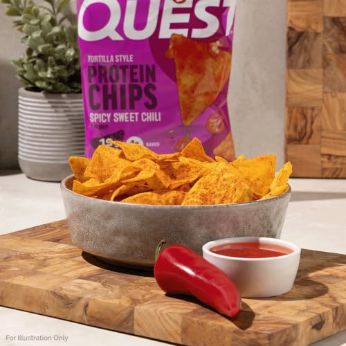 Image 5 of Quest Nutrition Spicy Sweet Chili Tortilla Chip, 19g Protein, 4g Net Carb, Low Carb, Gluten Free, 1.1 oz 4 count