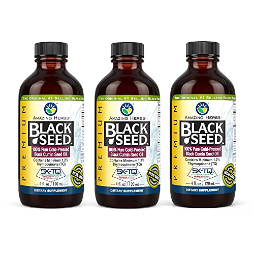 Image 5 of 4 Fl Oz (Pack of 3) for the product Amazing Herbs Premium Black Seed Oil