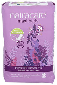 Thumbnail for Image 1 of Default Title for the product natracare Natural Traditional Style Maxi Pads, Regular, Individually Wrapped, Without Wings in Plant-Based Bag (1 Pack, 14 Pads Total)