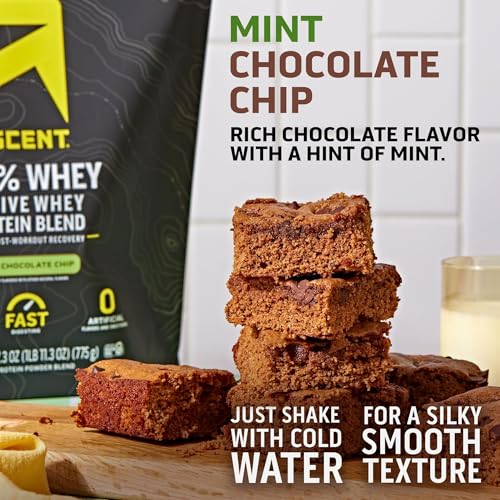 Image 5 of Ascent 100% Whey Protein Powder, Mint Chocolate Chip, 1.7 lb