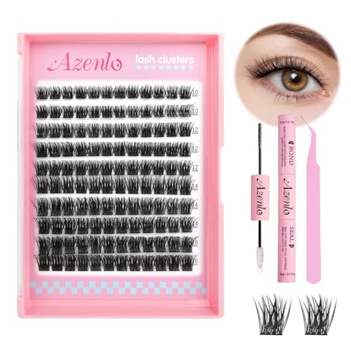 Image 1 of Default Title for the product Azenlo Natural Lash Clusters Kit Wispy Eyelash Clusters 120 pcs Cluster Eyelash Extensions C Curl Individual Lashes 10-16 mm Mix Length Natural Look Lashes Clusters with Thin Lash Band