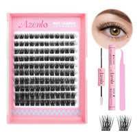 Thumbnail for Image 1 of Default Title for the product Azenlo Natural Lash Clusters Kit Wispy Eyelash Clusters 120 pcs Cluster Eyelash Extensions C Curl Individual Lashes 10-16 mm Mix Length Natural Look Lashes Clusters with Thin Lash Band