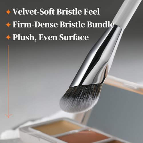 Image 4 of ALBEAUT Concealer Brush, Angled Under Eye Makeup Small Foundation Precision Face Blending Brush (193 concealer brush), 1pc